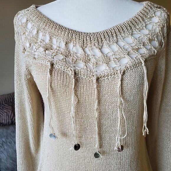 Skavhuus Beachy Boho knit crochet sweater Medium - Picture 11 of 11